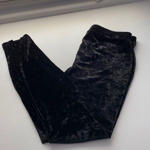 Black velvet leggings